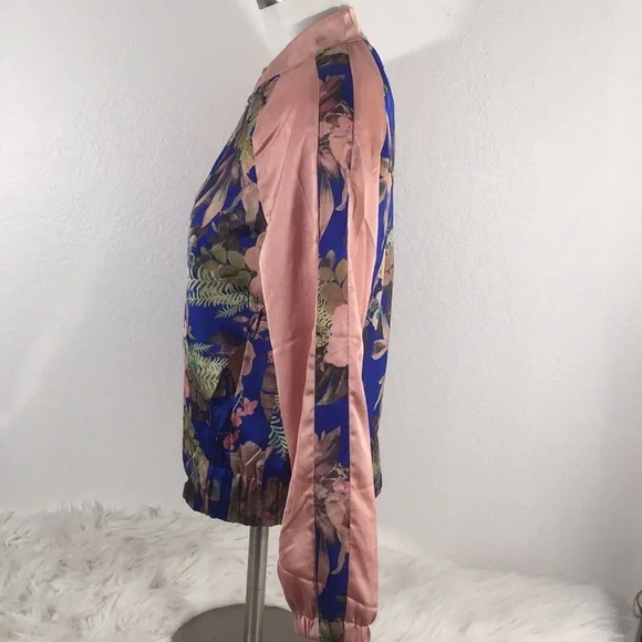 Satin Floral Bomber Jacket Brand: i joah - Picture 4 of 7